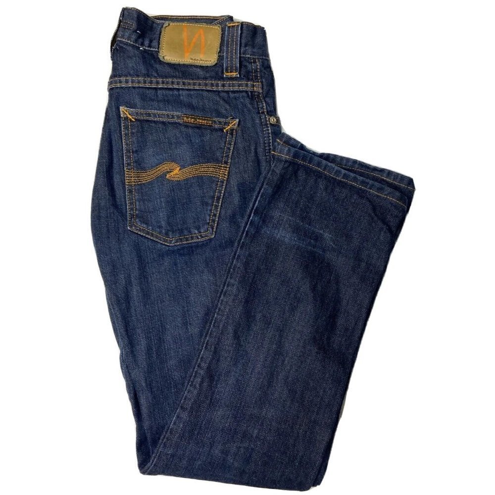 Nudie Jeans Slim Jim 29X34 Dry Broken Twill 100% Cotton (actual 29x28) Crop